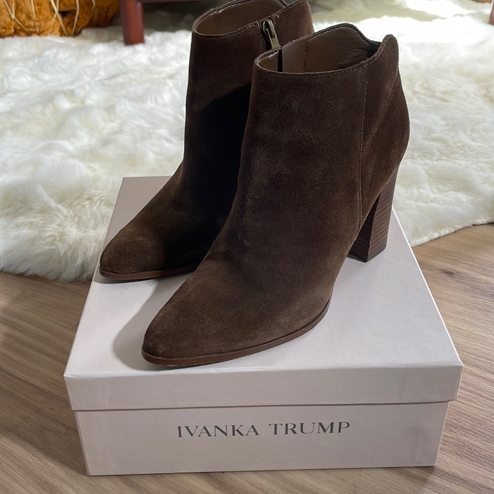 Ivanka Trump brown suede booties